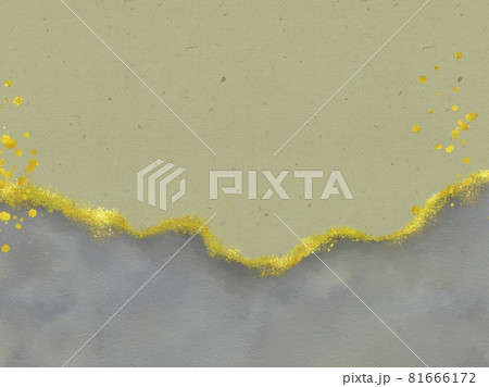 金箔で装飾した青朽葉色の和紙風のフレーム 金箔で装飾した青朽葉色の和紙風のフレーム 81666172