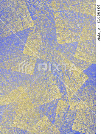 大判金箔がランダムに貼られた和紙/青色 背景素材 他色有 81666334
