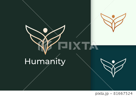 Luxury freedom logo in human and wing represent humanity or peace Luxury freedom logo in human and wing represent humanity or peace 81667524