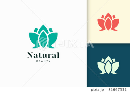 Flower logo represent health and beauty logo in simple abstract shape 81667531
