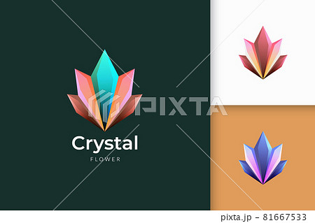 Crystal or gem logo with shiny colorful for jewelry and beauty 81667533