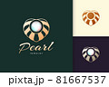 Luxury and elegant pearl with clam logo represent jewelry or gem fit for beauty and fashion brand 81667537