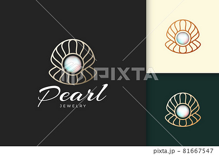 Pearl or jewelry logo in luxury and elegant fit for beauty or cosmetic industry 81667547