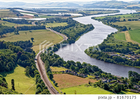 View from Kinnoull Hill of River Tayl - Perth - Scotland 81670175