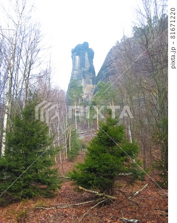 Saxony park in Germany with stones 81671220