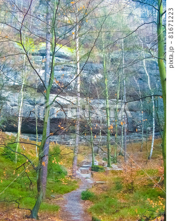 Saxony park in Germany with stones 81671223