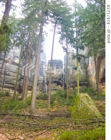 Saxony park in Germany with stones 81671238