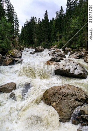 View of Weller Bridge over the Oetztaler Ache River Tyrol Austria 81672786