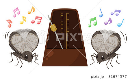 鈴虫の鳴き声のイラスト_リズム_メトロノーム 81674577