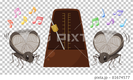 鈴虫の鳴き声のイラスト_リズム_メトロノーム 81674577