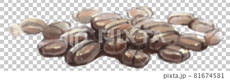 Watercolor illustration of roasted coffee beans 81674581