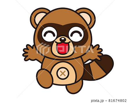 笑顔のたぬきのイラスト素材 81674802
