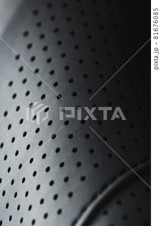 Perforated material made of black imitation leather in full screen 81676085