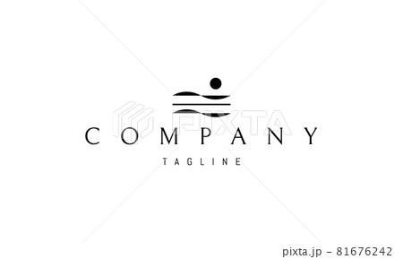 Vector logo on which an abstract image of a swimmer in the pool. 81676242