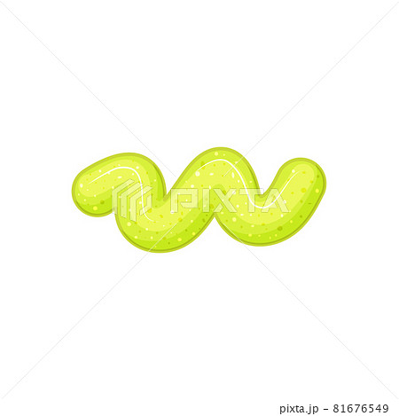Wasabi sauce on a white isolated background. Squeezed seasoning. Vector cartoon illustration. 81676549