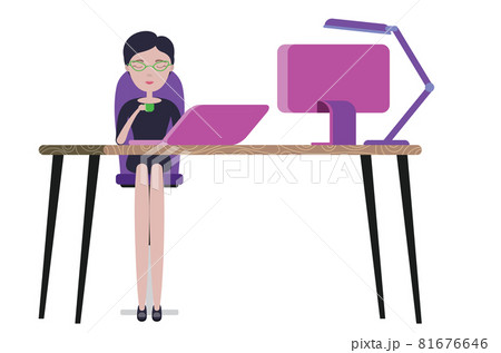 Woman work at home office Woman work at home office 81676646