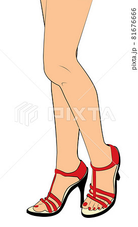 Legs in red sandals pop art 81676666