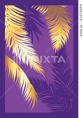 Gold palm leaves design 81676669