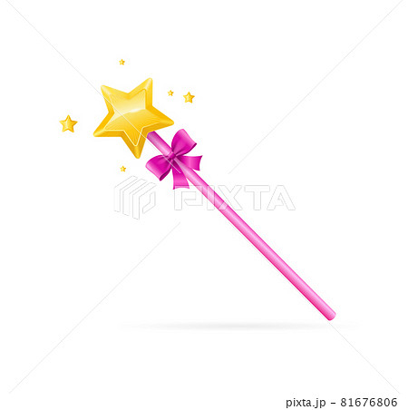 Realistic Detailed 3d Pink Magic Wand With のイラスト素材