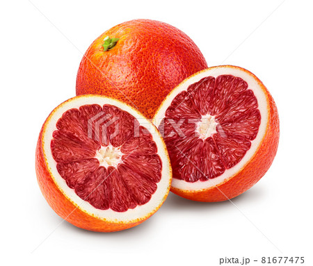 Blood red oranges isolated on white background with clipping path and full depth of field Blood red oranges isolated on white background with clipping path and full depth of field 81677475