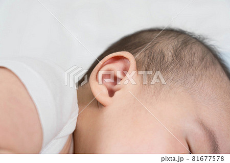 Selective focus baby's ear.health care concept. 81677578