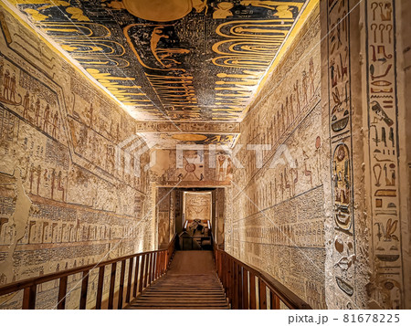 January 2020 - Luxor, Egypt: KV9, Kings' Valley No. 9, Tomb of Memnon, tomb of the pharaohs from the 20th dynasty: Ramses V and Ramses VI. 81678225