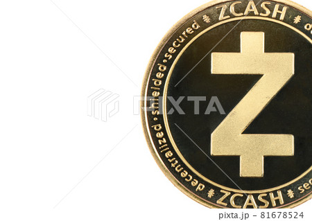 Golden zcash isolated on white background. Golden zcash isolated on white background. 81678524