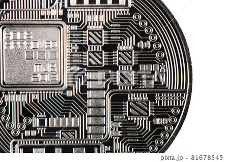 Silver bitcoin isolated on white background. Silver bitcoin isolated on white background. 81678545