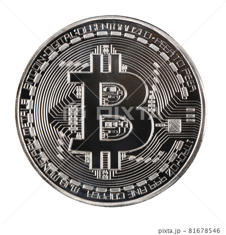 Silver bitcoin isolated on white background. (clipping path) Silver bitcoin isolated on white background. (clipping path) 81678546