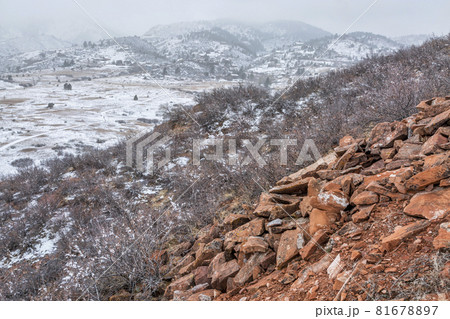 snowstorm over Colorado foothills snowstorm over Colorado foothills 81678897