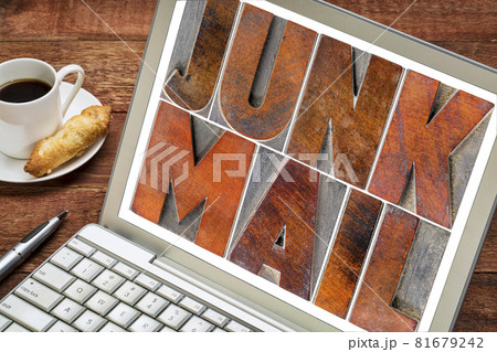 junk mail on laptop screen 81679242