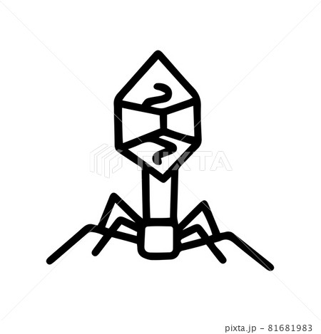 Bacteriophage virus line vector doodle icon design 81681983