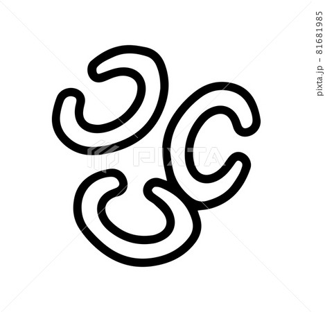 Bacteria black line vector doodle icon design 81681985