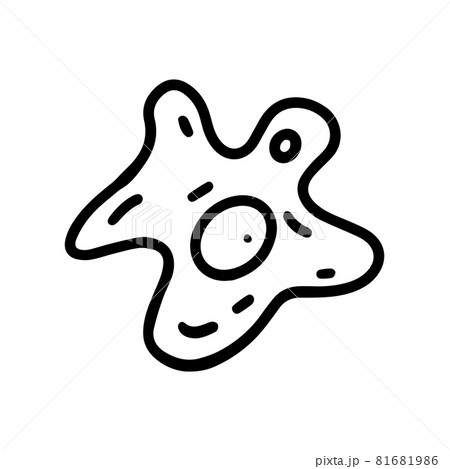 Single cell black line vector doodle icon 81681986