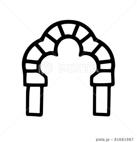 Arch black line vector doodle icon design 81681987
