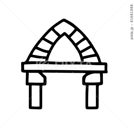 Arch black line vector doodle icon design 81681988