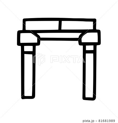 Arch black line vector doodle icon design 81681989