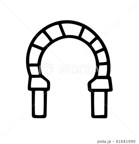 Arch black line vector doodle icon design 81681990