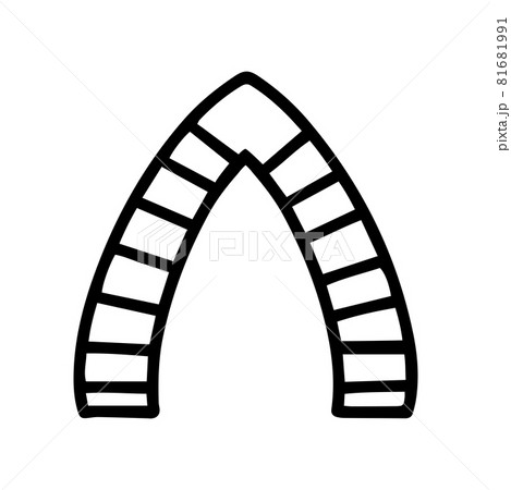 Arch black line vector doodle icon design 81681991
