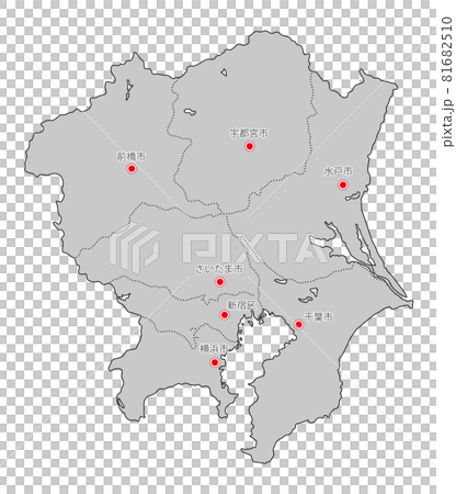 Japan regional division _ Kanto _ Prefectural office location _ gry 81682510