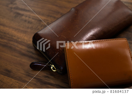 【ファッション小物】革製の長財布と名刺入れ【革製品】 81684137