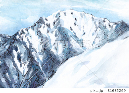 八海山地蔵岳より越後駒ヶ岳を望む【積雪】4月登山 81685269