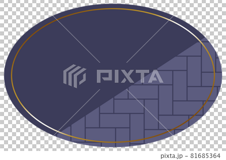 Oval frame purple & gold partly Higaki pattern - Stock Illustration ...