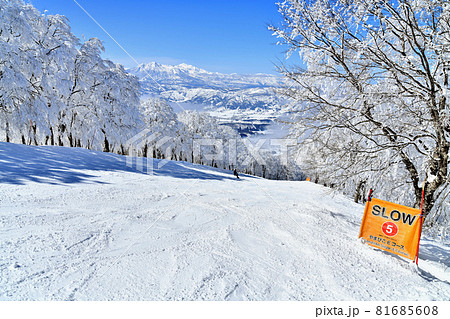野沢温泉スキー場/やまびこEコースより妙高山方面を望む(長野県野沢温泉村)【2021.2】 野沢温泉スキー場/やまびこEコースより妙高山方面を望む(長野県野沢温泉村)【2021.2】 81685608