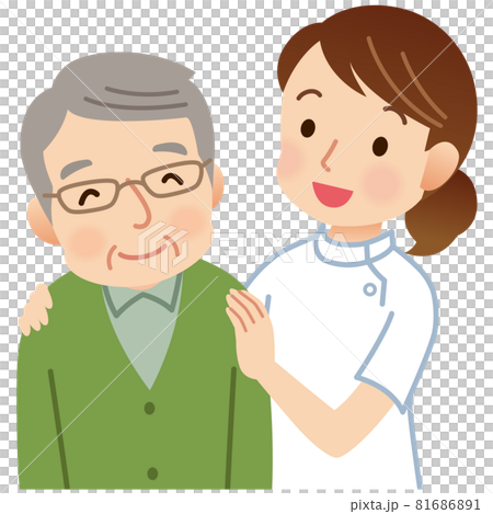 高齢者に寄り添う看護師 医療 介護 高齢者に寄り添う看護師 医療 介護 81686891