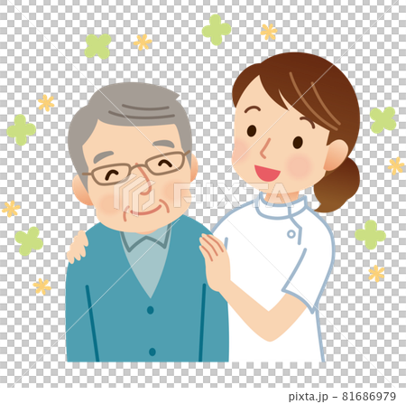 高齢者に寄り添う看護師　医療　介護 81686979