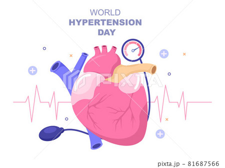 World Hypertension Day Vector illustration Commemorated Every May 17 to Symptoms and Prevention Blood Pressure Health for Background, Poster, Brochure 81687566