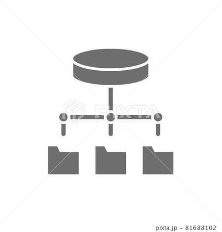 Folder hosting, ftp server, software update, data storage grey icon. Folder hosting, ftp server, software update, data storage grey icon. 81688102