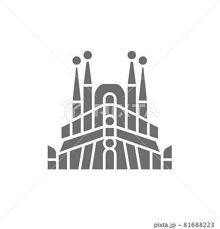Vector Sagrada Familia, Spain, landmark grey icon. Vector Sagrada Familia, Spain, landmark grey icon. 81688223