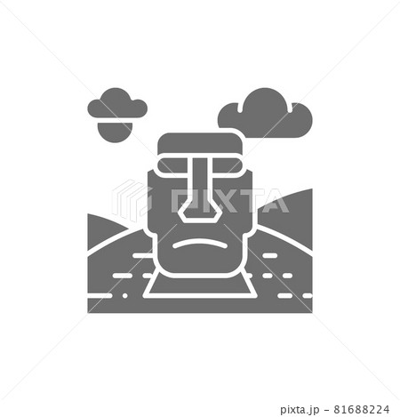 Vector Easter Island, Chile, landmark grey icon. Vector Easter Island, Chile, landmark grey icon. 81688224